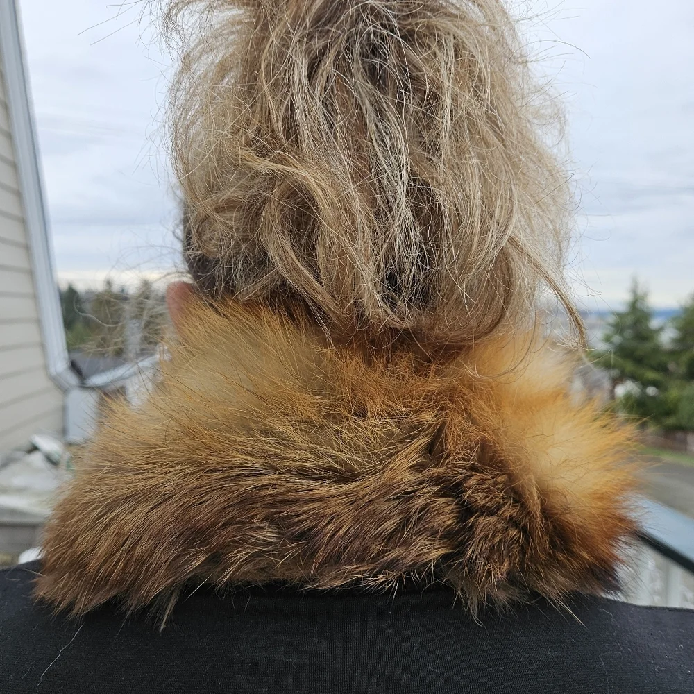 Vintage Fox Fur Collar With Mink Face